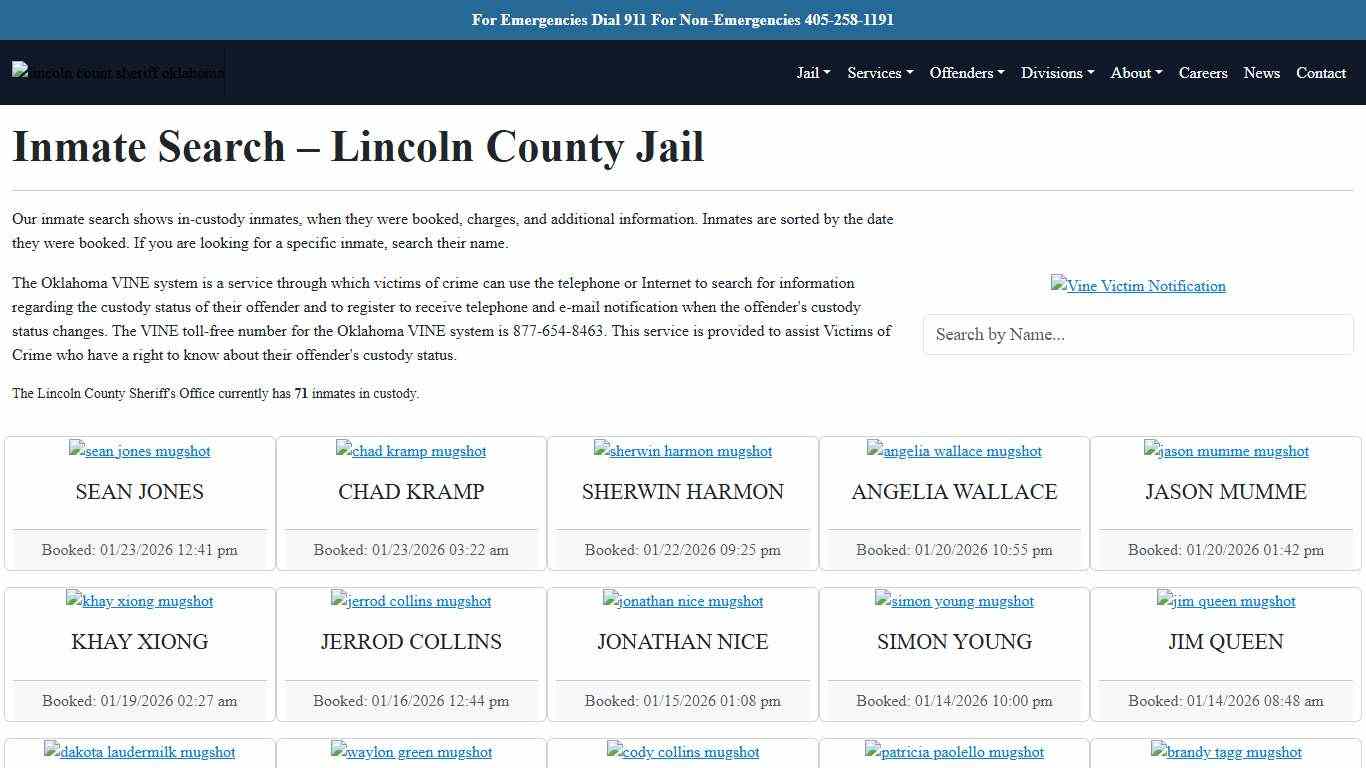 Inmate Search Lincoln County Sheriff's Office
