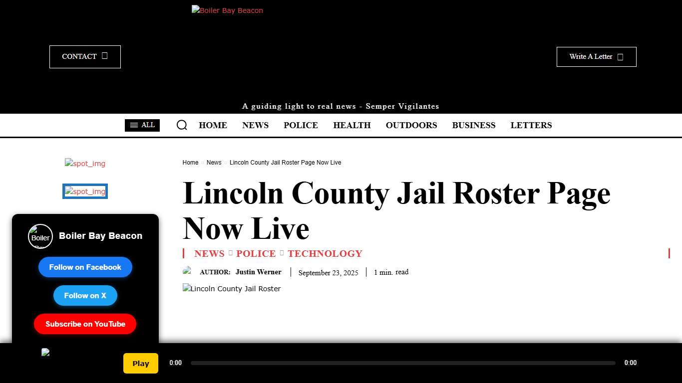 Lincoln County Jail Roster Page Now Live Boiler Bay Beacon